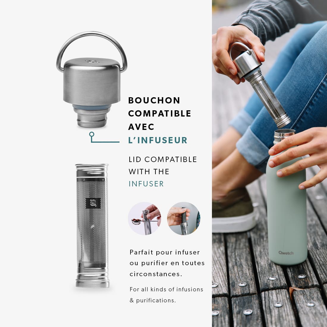 Bouteille isotherme Active 600ml QWETCH – Image 3