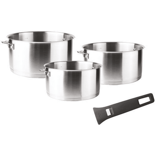 Série de 3 casseroles inox Combi amovible + Poignée LACOR – Image 2